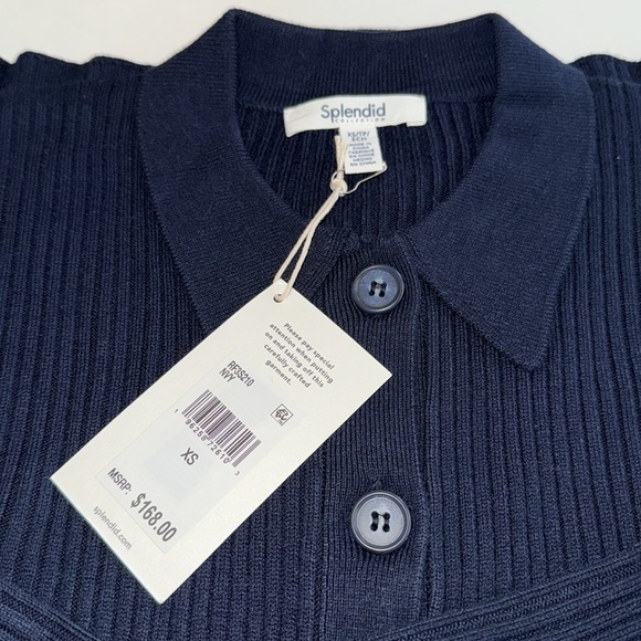 Splendid Navy Ribbed Button-Up Cardigan - XS - Picture 3 of 4